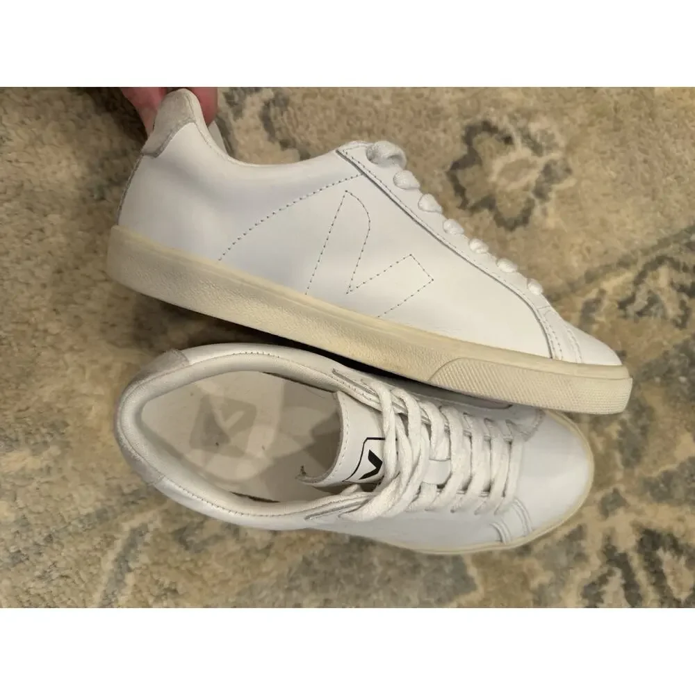 VEJA Low Esplar Leather Lace-Up Sneakers | White Great Condition Size 5 EUR 36 - Picture 11 of 16